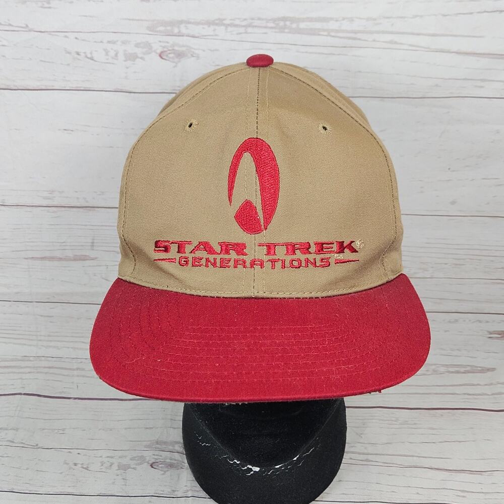 Vintage 1994 American Needle Star Trek Generations Snapback Hat Tan Cap